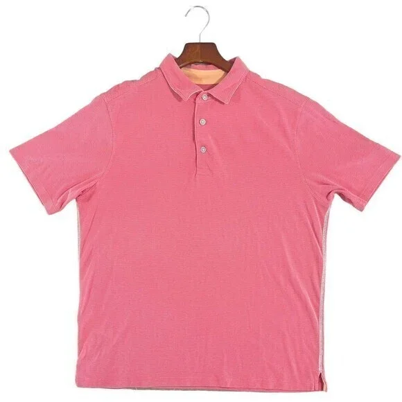 Tommy Bahama Polo Shirt Mens Large Orange  Casual Short Sleeve‎ - Picture 3 of 9